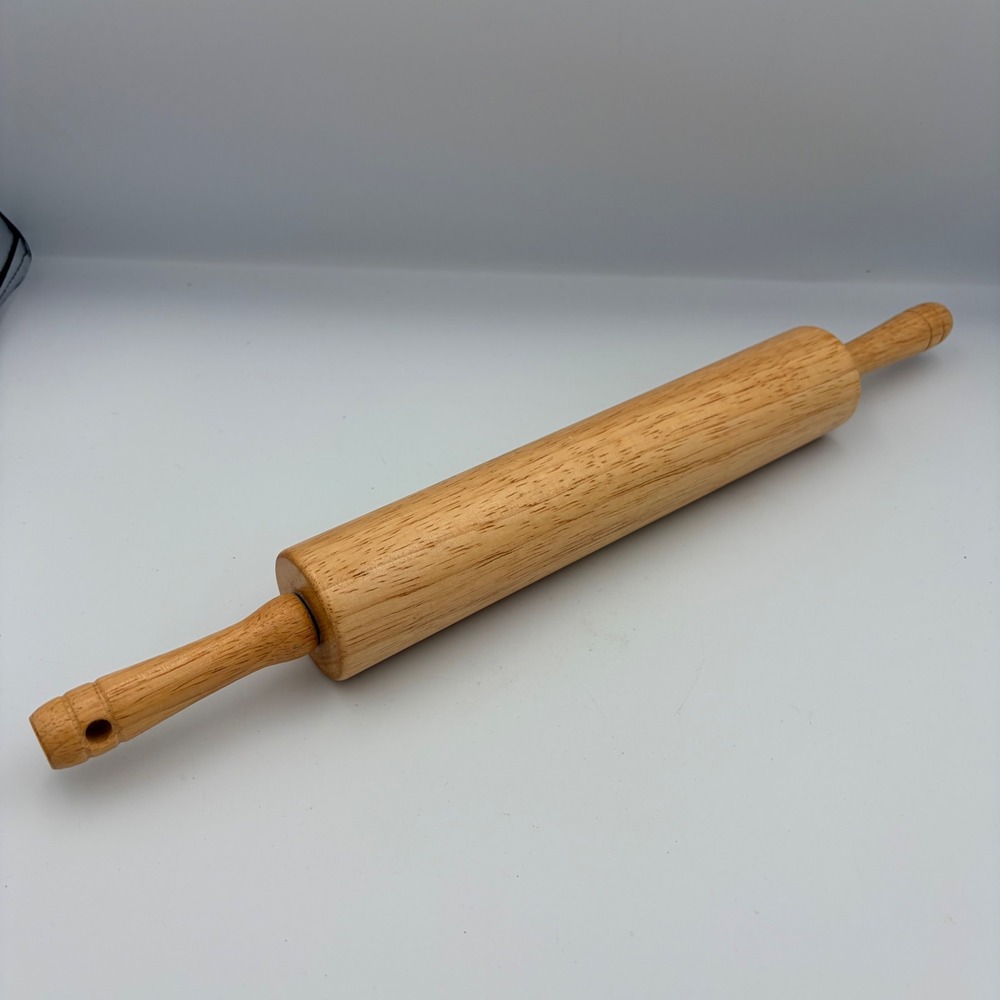 Classic Wooden Rolling Pin 17 Inch Natural Wood Pastry Dough Roller Ball Bearing
